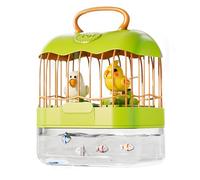 Generisch Tanque de peces de jaula de pájaros integrado - Depósito eléctrico 2 en 1 para niños | Chirping and Wings Fluttering Indoor Outdoor Bird Cage Toy for Children's Room, Courtyard