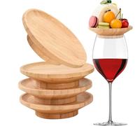Generisch Tapa de copa de vino - Juego de 4 con bandeja para servir para fiestas, posavasos con tapa de escarabajo, para reuniones familiares, restaurantes, bares y picnics | Accesorios elegantes para