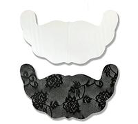Generisch Tapas para pezones, pasteles de pezones, pétalos autoadhesivos, sujetadores desechables para mujer, camiseta de manga larga con purpurina, Negro , M