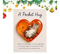 Generisch Tarjeta conmemorativa para gatos | Tarjeta postal conmemorativa de gatos dormidos en forma de corazón | Tarjeta de notas con citas alentadoras | Para hombres, mujeres, adolescentes