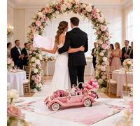 Generisch Tarjeta de boda, decoración romántica 3D vintage para coche, tarjeta para parejas, aniversarios, para ceremonias, fiestas, vacaciones, víspera de Año Nuevo, adultos y especiales