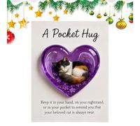Generisch Tarjeta de felicitación | Figuras de recuerdo de gato dormido en forma de corazón | Tarjeta de notas inspiradora, para hombres en niñas, adolescentes, abuela, hombre, hijo, hija, familia