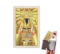 Generisch Tarjeta de metal de God of Wealth | Copper Golden Portable Decoration | Chino Año Nuevo Card | Para Cars Bags Dining Tables Shop Window Home School Offices Cafes Bookstores Sofás