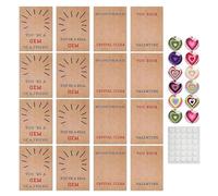 Generisch Tarjeta postal de San Valentín con piedra de corazón de amor, 12 tarjetas románticas de amor, para niños, niñas, amigos, clase, viajes, aulas, escuela, oficina, cumpleaños y vacaciones