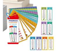 Generisch Tarjetas de aprendizaje de Phonics - Papel de 16,7 x 6,3 cm | Juegos de palabras, tarjetas de lectura y ortografía | Juguetes educativos para niños en casa, preescolar, aula y viajes