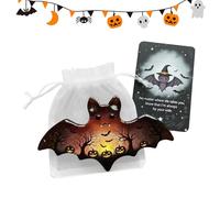 Generisch Tarjetas de bolsillo de Halloween, amuleto de la suerte con tarjetas de aliento, figuras motivadoras, regalos para apoyo, uso diario, aprendizaje, compañero de viaje, aula, escuela, oficina