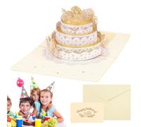 Generisch Tarjetas de cumpleaños 3D para en, 3D - Tarjetas de felicitación 3D - Tarjeta de felicitación 3D de tres capas pastel emergente - Sello de Foil Keepsak Collectible Stapier para describir a