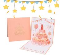 Generisch Tarjetas de cumpleaños, innovador diseño plegable, Happy Birthday Postcard Keepsake, Thoughtful Greeting for Men, Women, Kids, Wife, Husband, Daughter, Sister, Party Moments, 5.91x5.91