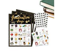 Generisch Tarjetas de juego de bingo para fiestas de graduación, hasta 24 jugadores, suministros para fiestas de graduación, tarjetas de juego para fiestas de graduación, para amigos, compañeros de