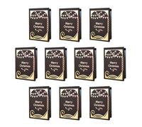 Generisch Tarjetas de Navidad con sobres, bonitas tarjetas de Navidad, paquete de 10 tarjetas de felicitación con lámina dorada, tarjetas de Navidad para amigos de la familia