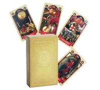 Generisch Tarjetas de Tarot Doradas 78 Tarjetas, Cartas del Tarot Aprendizaje para Principiantes, Tarjetas de oráculo 10,3 x 6 cm para afirmación Espiritual, adivinación, exploración