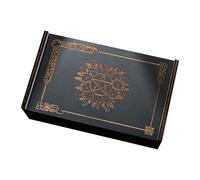 Generisch Tarot Card Storage Case, Large Capacity Wooden Organizer Box, Decorative Dice Holder Witch Theme Chest for Desktop, Table, Altar, Bookshelf, Reading Space, Bedroom, Living Room