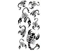 Generisch Tatuaje temporal de escorpión, tatuajes falsos una vez M066, Negro, Escorpión, 19 x 9 cm, Duración: 4-6 días, Fácil de quitar