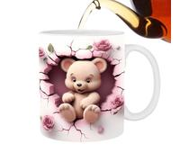 Generisch Taza de amor 3D para San Valentín, 400 ml, con forma de corazón, diseño romántico de corazón, taza de bebida decorativa, estilo de bebidas calientes, para mamá, novia, novio, café y té