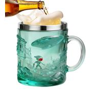 Generisch Taza de café, 200 ml, taza 3D con relieve extraterrestre, vaso con borde de acero inoxidable, para casa, viajes, trabajo, descanso, mañana y noche, colección