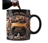 Generisch Taza de café | 250 años de decoración del hogar patriótico estadounidense | Taza de agua de té coleccionable de 450 ml, para zumo de leche, cerveza, cola, agua, oficina, cocina, cumpleaños