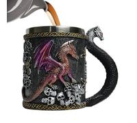 Generisch - Taza de café 3D de acero inoxidable con asa | Vajilla coleccionable, decoración de fiesta, 420 ml, taza medieval para café, té, leche
