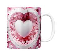 Generisch Taza de café - Cute Ceramic Mug | 350 ml Ceramic Coffee Cup With Heart Design, Tea Cup For Desk Decor, Home, Office, Romantic Occasions, Morning Drinks For Couples