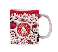 Generisch Taza de café de cerámica de Halloween - 9,5 x 8 cm 350 ml | Spooky Ghost Pumpkin Taza para sopa, agua, , vino, whisky | Divertido vaso de Halloween para ocasiones festivas