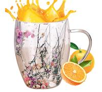 Generisch Taza de café de doble pared, 3,35 x 4,53 pulgadas, vaso de de borosilicato resistente al calor para café, té, leche,