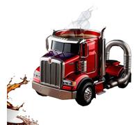 Generisch Taza de café hecha a mano, taza de café de acero inoxidable, taza de café creativa de acero inoxidable, regalo novedoso para conductores de camiones, tazas de café y té (rojo)