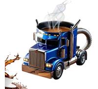 Generisch Taza de café hecha a mano, taza de café semiremolque, taza de café creativa de acero inoxidable, regalo novedoso para conductores de camiones, tazas de café y té (azul)