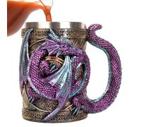 Generisch - Taza de café - Taza de dragón 3D, jarra de bebidas de fantasía | Jarra interior de acero inoxidable, diseño de arte medieval, soporte para bebidas, novedoso colector de exhibición para