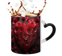 Generisch Taza de cerámica - Divertido vaso con mango en forma de corazón | 325 ml taza de agua fría y caliente | para té, latte, capuchino, leche, de soda, cerveza, cocina, de cumpleaños