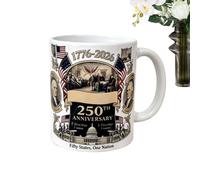 Generisch Taza de cumpleaños número 250 | Taza de memoria patriótica - 1776-2026 Taza de café - para el hogar, oficina, cafetería, cocina, comedor, pensión