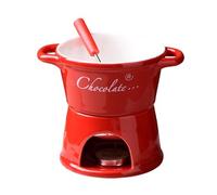 Generisch Taza de Fondue de Chocolate Individual - Taza de cerámica con tenedor | Juego de fondue dulce hecho a mano para cumpleaños, citas, bodas, incluye vela