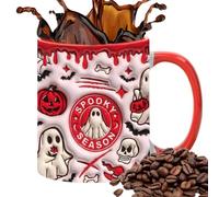 Generisch Taza de Halloween Ghost - Taza de cerámica 3D, taza de café con miedo, diseño de 350 ml con mango de estilo creativo decorativo, bebida caliente novelty para té de leche, cocoa jugo de coco