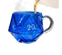 Generisch Taza de té con cubo poliédrico, taza de juego de cristal D20 raro con base resistente para la rutina de la mañana de la taza de té, descansos, da a las bebidas en interiores una novedad