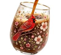 Generisch - Taza de té de cristal, 414 ml, diseño de pájaro, color gofrado, decoración natural transparente, para mujeres, mamá, novia, chocolate caliente, leche, bebidas frías, hogar, oficina, cocina