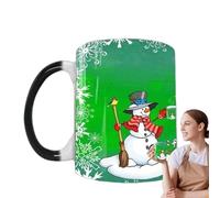Generisch Taza de té que cambia de calor de Navidad, de cerámica, mágica que cambia de color, taza de café decorativa para Navidad, té de leche, para familia y temporada