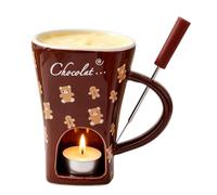 Generisch Taza para fondue de chocolate, 150 ml, de cerámica, con | Juego de mini tazas de fondue para San Valentín, bodas, vacaciones, fiestas y cumpleaños