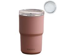 Generisch Taza térmica con tapa, 460 ml, taza de café al vacío de doble capa, accesorio para beber con asa cómoda para , hogar, coche, viajes y camping