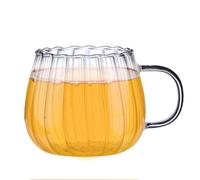 Generisch tazas de café de vidrio - 400 ml, tazas de desayuno, vidrio transparente de una sola pared calabaza Muggs | Productos alimenticios para agua de soda, té con leche, leche en polvo, café