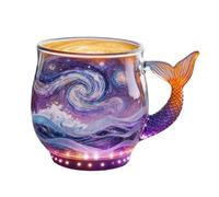 Generisch Tazas de café - Vidrio de borosilicato aislado hecho a mano | Tazas de café | Mango de cola de Ola del mar | Taza de café, taza de té | Para bebidas calientes y frías, leche,