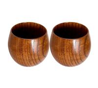 Generisch Tazas de té de madera | 2 tazas de madera hechas a mano | Vasos de agua tradicionales, tanto para café, café, té, espresso, vino con leche, como también para cocina, comedor y