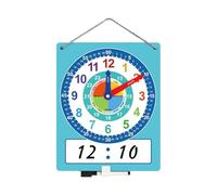Generisch Teaching Clock for Kids - Dry Erase | Reloj de aprendizaje de tiempo educativo con área de escritura en seco, herramienta de práctica manual para el tiempo de cuento, ideal para aula