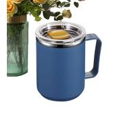 Generisch Termica Da Viaggio - Taza en Acciaio con Manico E Coperchio Scorrevole, Bicchiere Isolato Doppia Parete Per Caffè Americano E Tè | Ideal para Ufficio, Casa, Campeggio (Non Scotta Le Ma