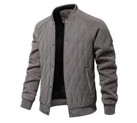 Generisch Teure Herren Jacken 2024 Herbst Neue Herren Jacke Casual Oberbekleidung Mode Farbe Blockiert Raglan Softshelljacke Damen (Grey, L)