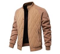 Generisch Teure Herren Jacken 2024 Herbst Neue Herren Jacke Casual Oberbekleidung Mode Farbe Blockiert Raglan Softshelljacke Damen (Brown, L)