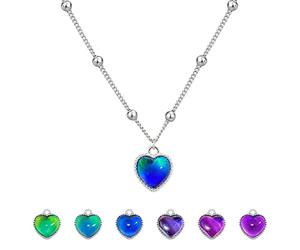 Generisch Thermochromic Love Pendant Necklace Female Hip Hop Sweater Chain Temperature Sensitive Color Changing Jewelry Practical Daily Accessory Portable Device Reliable Solution, for Party
