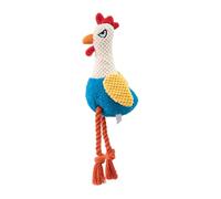 Generisch Tira y afloja interactiva con sonido Rooster para perros - Cabeza de gallo chirriante suave para apportar juegos de tirón ideal para interiores y exteriores, promueve la actividad divertida
