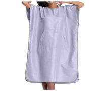 Generisch Toalla de microfibra con capucha para mujer, absorbente, de secado rápido, albornoz para la playa, para adultos, toalla de baño doble de terciopelo, capa, Color lila claro., Talla única