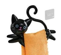 Generisch Toallero para baño con diseño de gato sin taladrar | Toallero montado en la pared para cuarto de baño para apartamento, ducha, cocina, oficina, casa de campo, restaurante, hotel