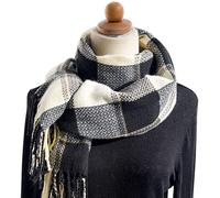 Generisch Toallitas desinfectantes de manos individuales para mujer, bufanda gruesa y cálida con flecos, imanes para el polvo, Negro , A