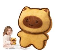 Generisch Toast Stuffed Animal, Simulation Cat Capybara Plush Doll, Sad Happy Expression Pillow Pillow Pillow Pendant, Room Car Decoration Ornament, Soft Toy, for Children Adults Couples Friends 70 g
