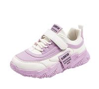 Generisch Todas las estaciones Zapatos deportivos Niñas Suela plana Suela gruesa Antideslizante Ligero Cordón Gancho Lazo Color Sólido Cómodo Casual Niños Mocasines, morado, 34 EU